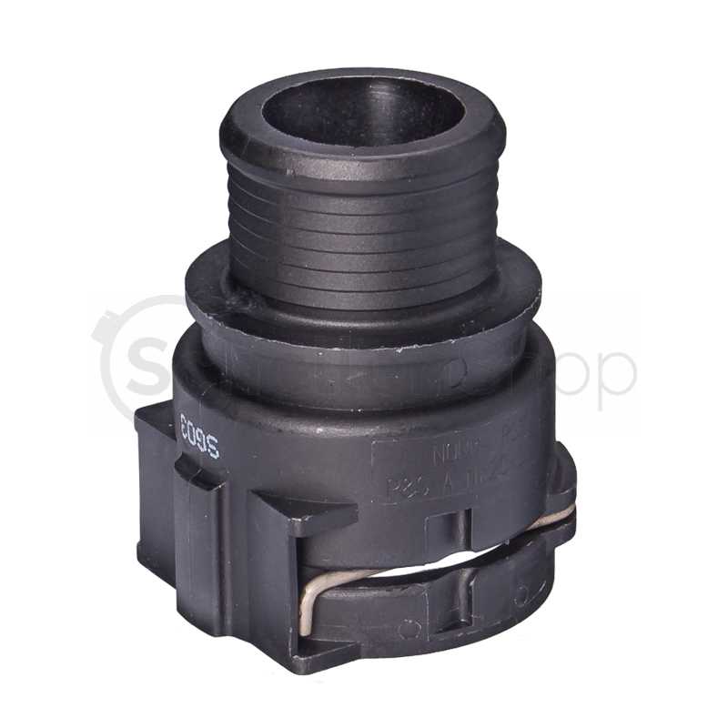 NORMAQUICK PS3 Steckverbindung NW 20 - 0° - 7028003020. Schwarzer Kunststoff-Steckverbinder mit Schlauanschluss für sichere Schlauchverbindungen. NORMAQUICK PS3 Steckverbindung NW 20 - 0°, schwarzer Kunststoffverbinder mit Schlauchanschluss.